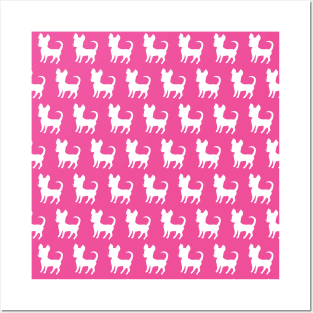 Chihuahua silhouette print (large) pink Posters and Art